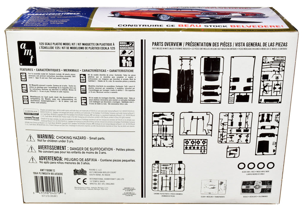 AMT - Skill 2 Model Kit 1964 Plymouth Belvedere Coupe Hardtop 1/25 Scale Model