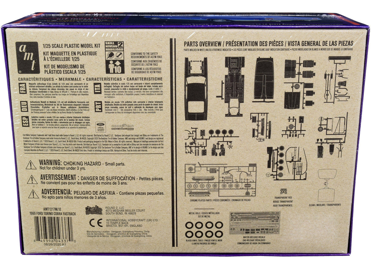 AMT - Skill 2 Model Kit 1969 Ford Torino Cobra Fastback 3-in-1 Kit 1/25 Scale Model