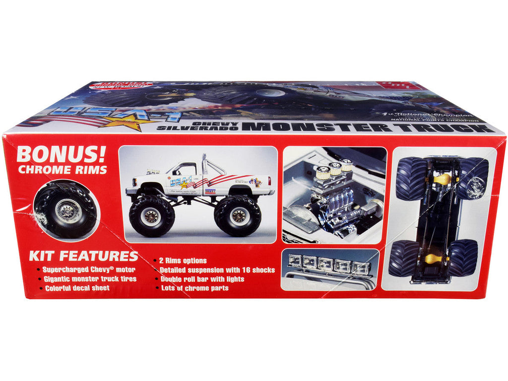 AMT - Skill 2 Model Kit Chevrolet Silverado "USA-1" Monster Truck 1/25 Scale Model by AMT