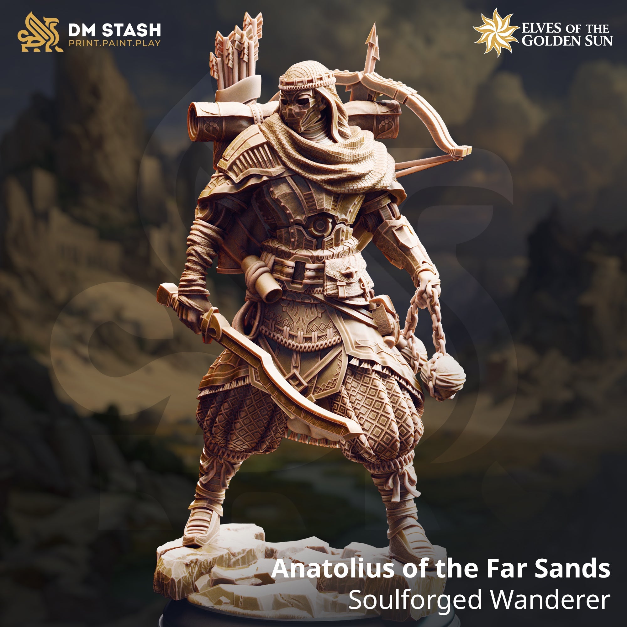 Anatolius of the Far Sands, Soulforged Wanderer (Male Warforged Ranger) Main image