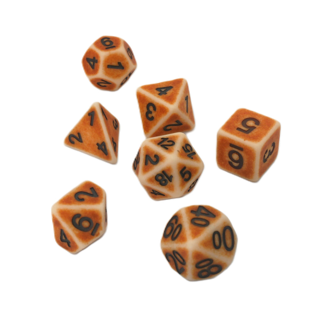 Ancient Bone - 7 Piece DnD Dice Set | Acrylic RPG Gaming Dice - Collectors World Toys
