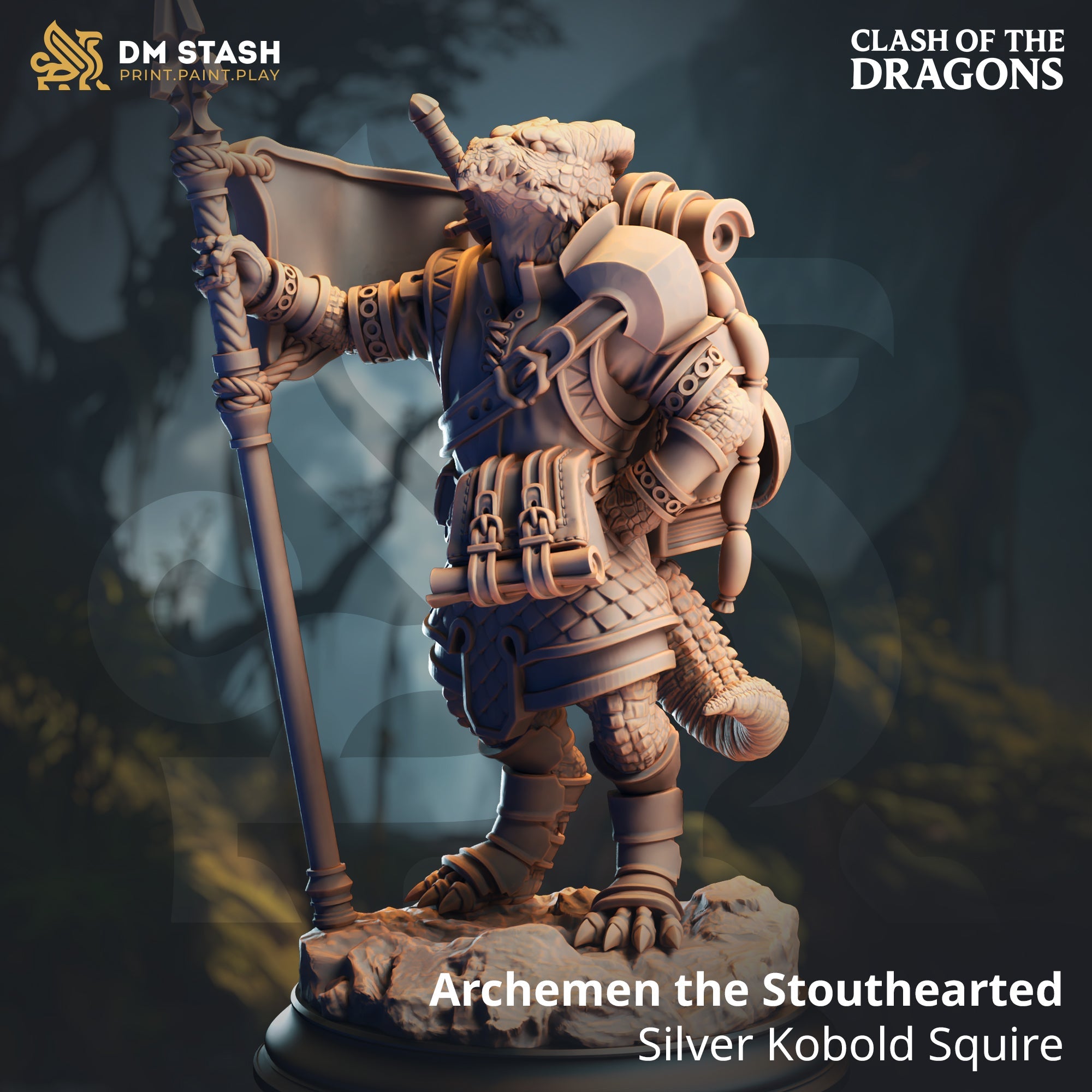 Archemen the Stouthearted (Male Silver Kobold Squire) Main image