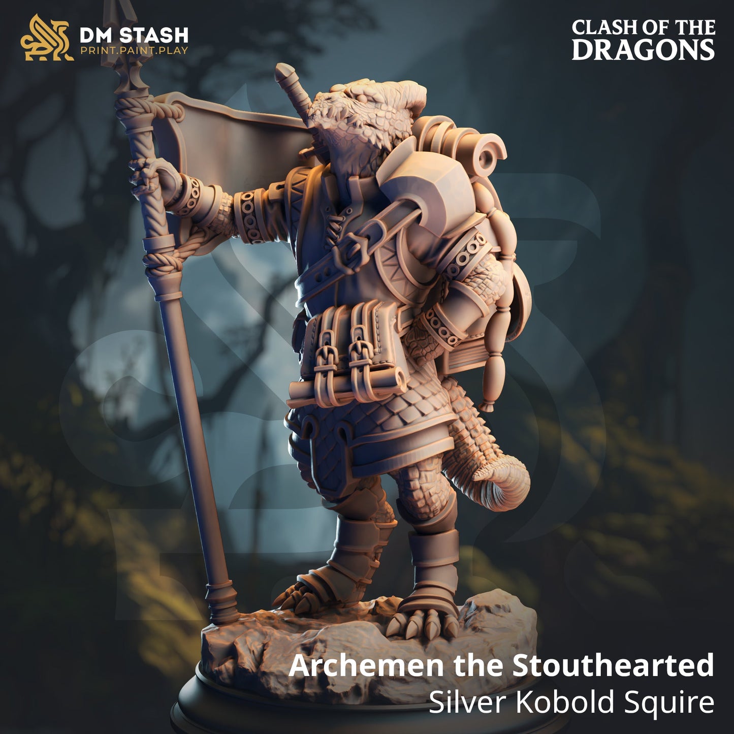 Archemen the Stouthearted (Male Silver Kobold Squire)