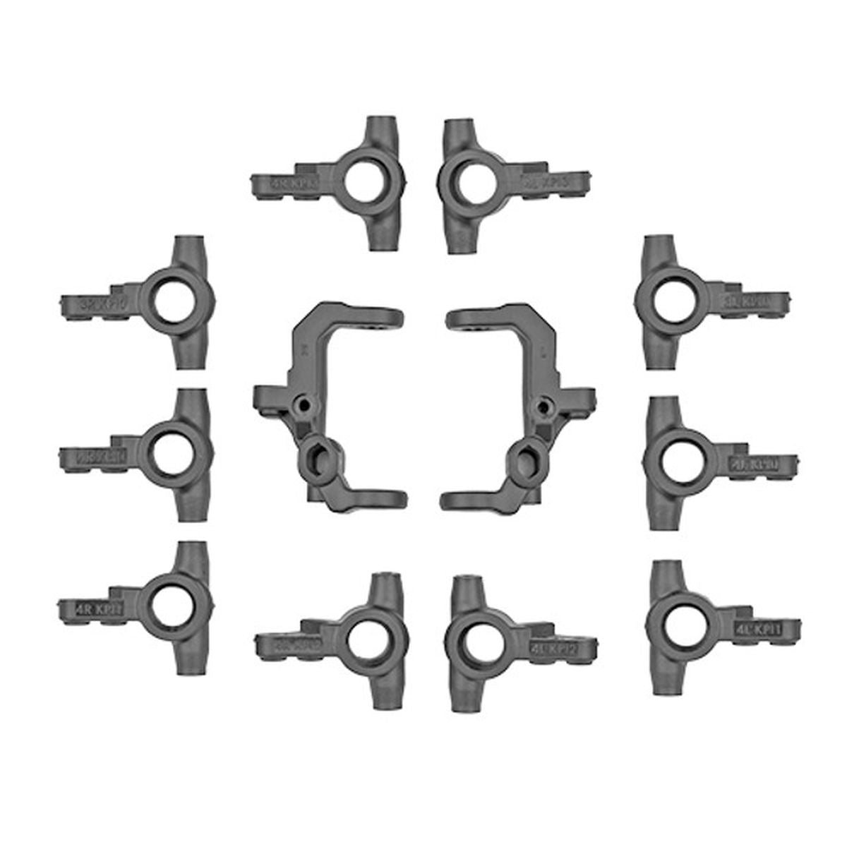 RC10T7 FT V2 Caster and Steering Blocks, Carbon