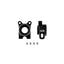 RC10B7 FT Aluminum Rear Hubs, -4 Offset, Black