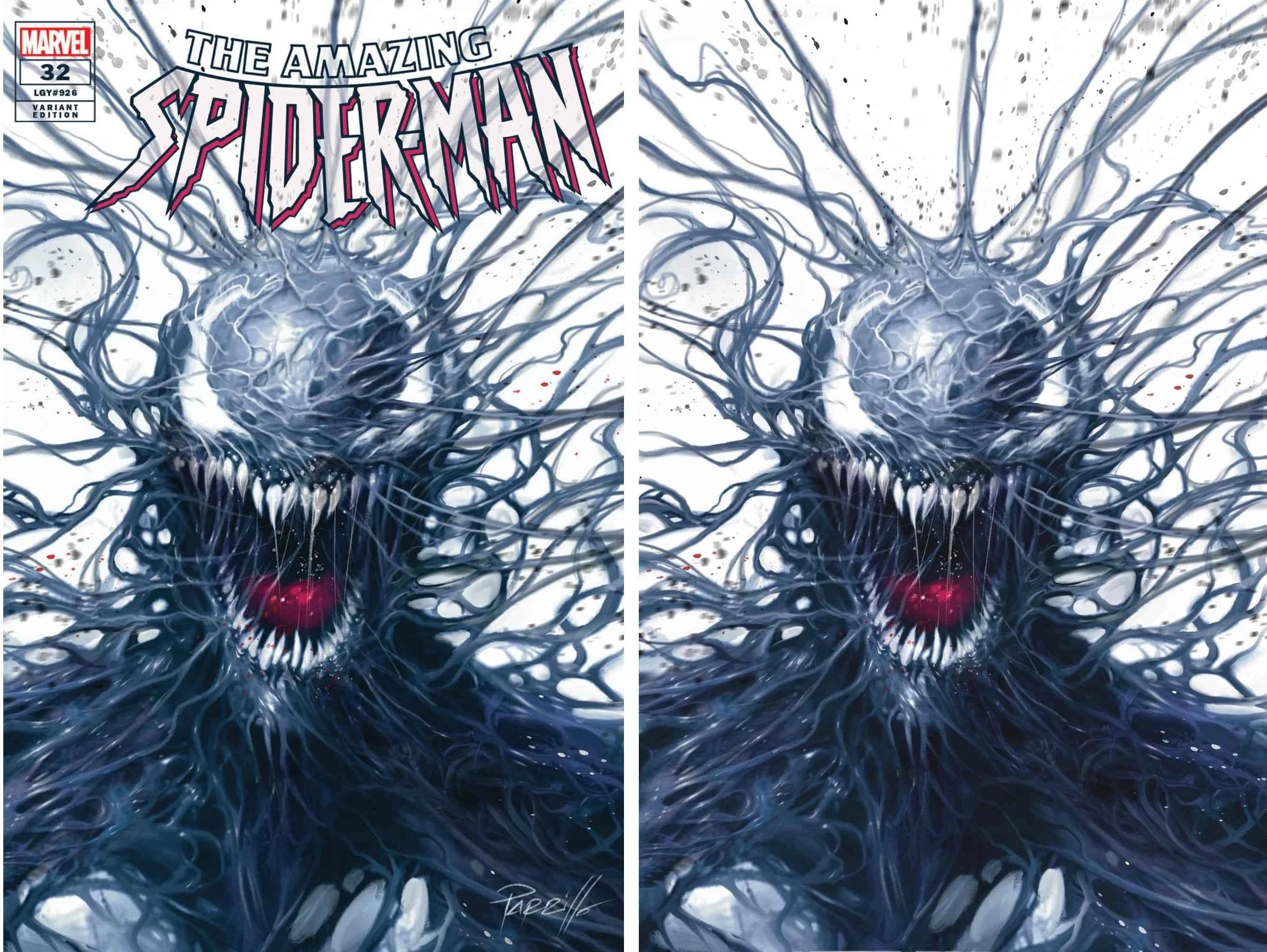 AMAZING SPIDER-MAN #32 (LUCIO PARRILLO EXCLUSIVE TRADE/VIRGIN VARIANT SET) Main image