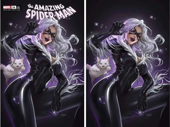 AMAZING SPIDER-MAN #34 (LEIRIX LI EXCLUSIVE BLACK CAT TRADE/VIRGIN VARIANT SET) Hover Image