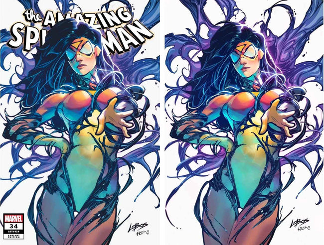 AMAZING SPIDER-MAN #34 (LOBOS EXCLUSIVE VENOMIZED SPIDER-WOMAN TRADE/VIRGIN VARIANT SET) Hover Image