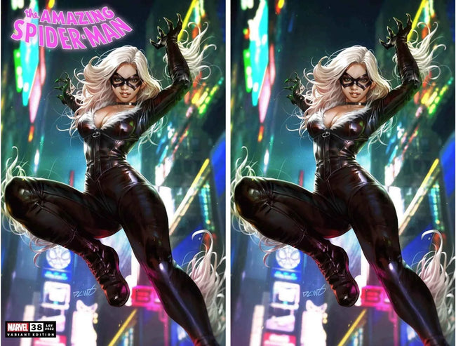 AMAZING SPIDER-MAN #38 (DERRICK CHEW EXCLUSIVE BLACK CAT TRADE/VIRGIN VARIANT SET) Hover Image