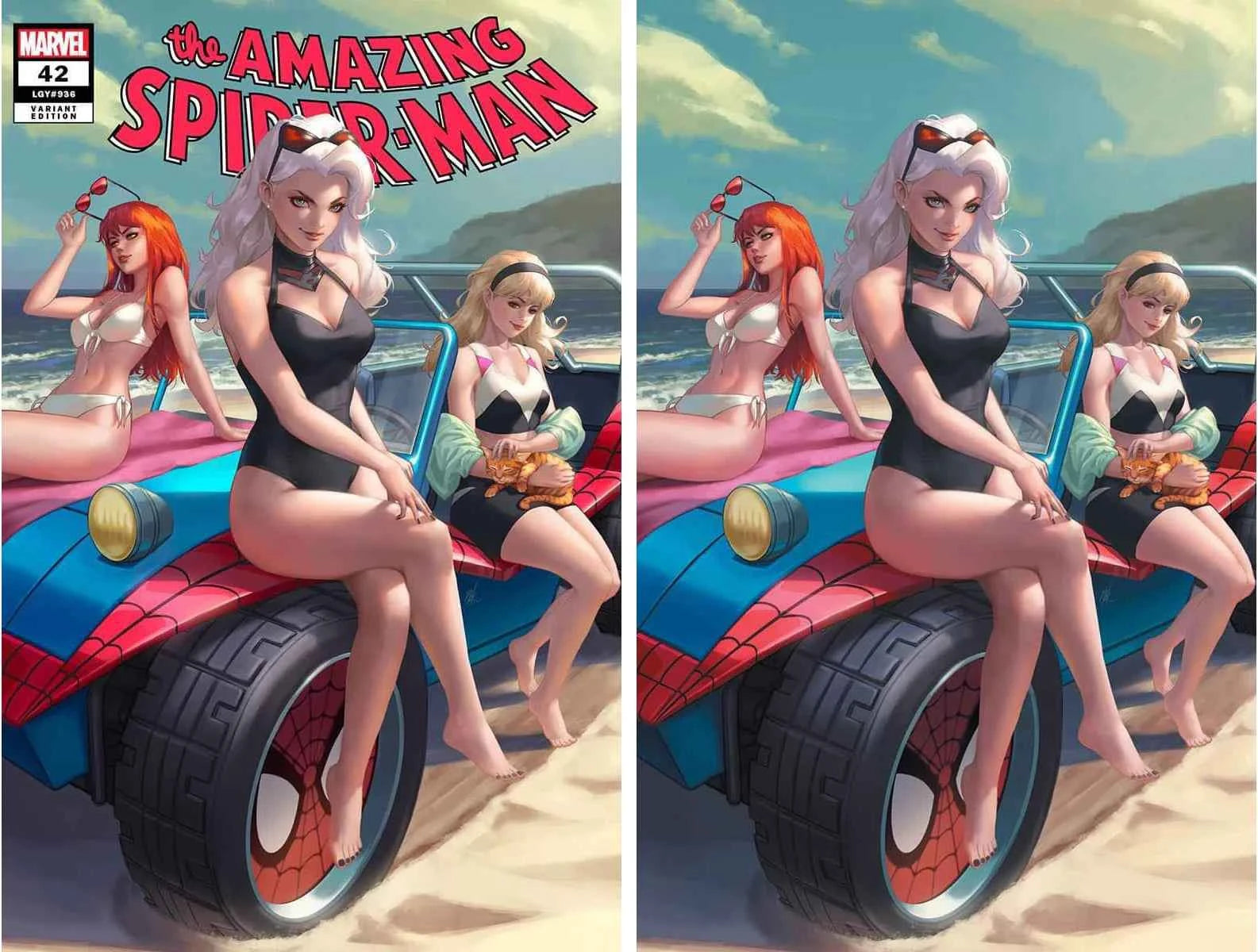 AMAZING SPIDER-MAN #42 (EJIKURE EXCLUSIVE BEACH PARTY TRADE/VIRGIN VARIANT SET) Main image