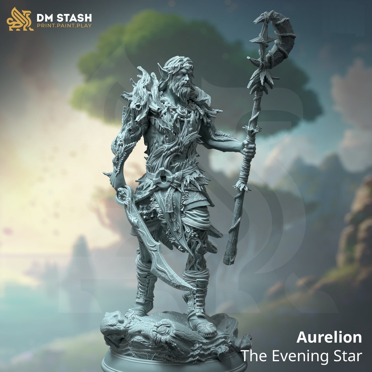 Aurelion, the Evening Star (Male Half-Elf Druid)