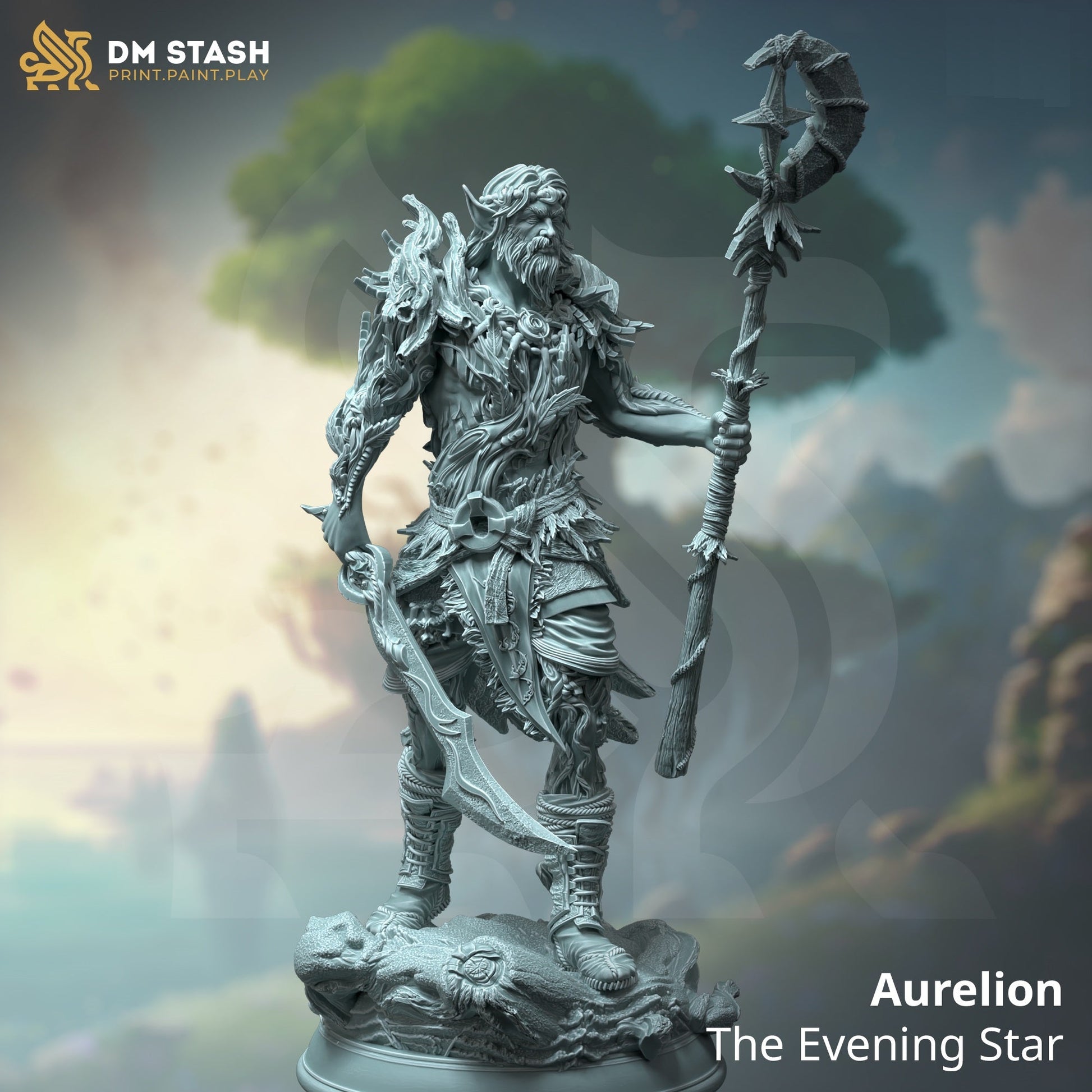 Aurelion, the Evening Star (Male Half-Elf Druid)