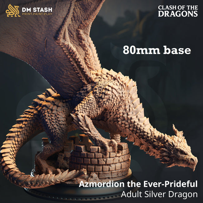 Azmordion the Ever-Prideful (Adult Silver Dragon) - Hover Image