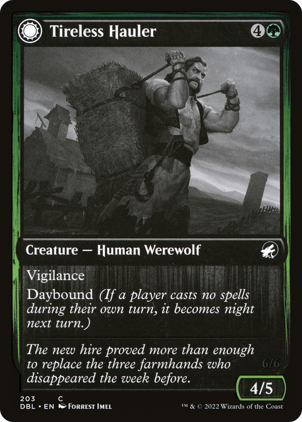 Tireless Hauler // Dire-Strain Brawler (DBL-203) - Innistrad: Double Feature: (Double Faced Transform)