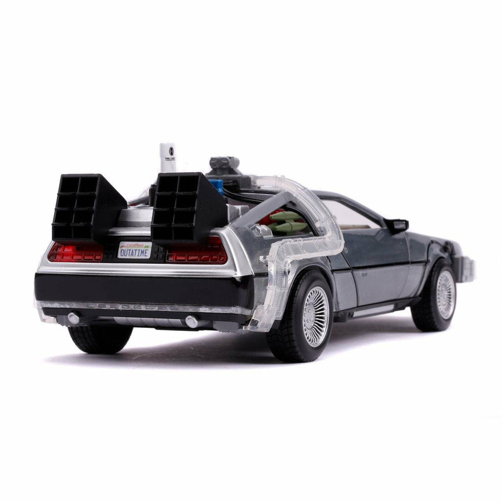 Jada Toys - Back to the Future Part II die-cast 1:24 scale "Hollywood Rides" light-up DeLorean Time Machine