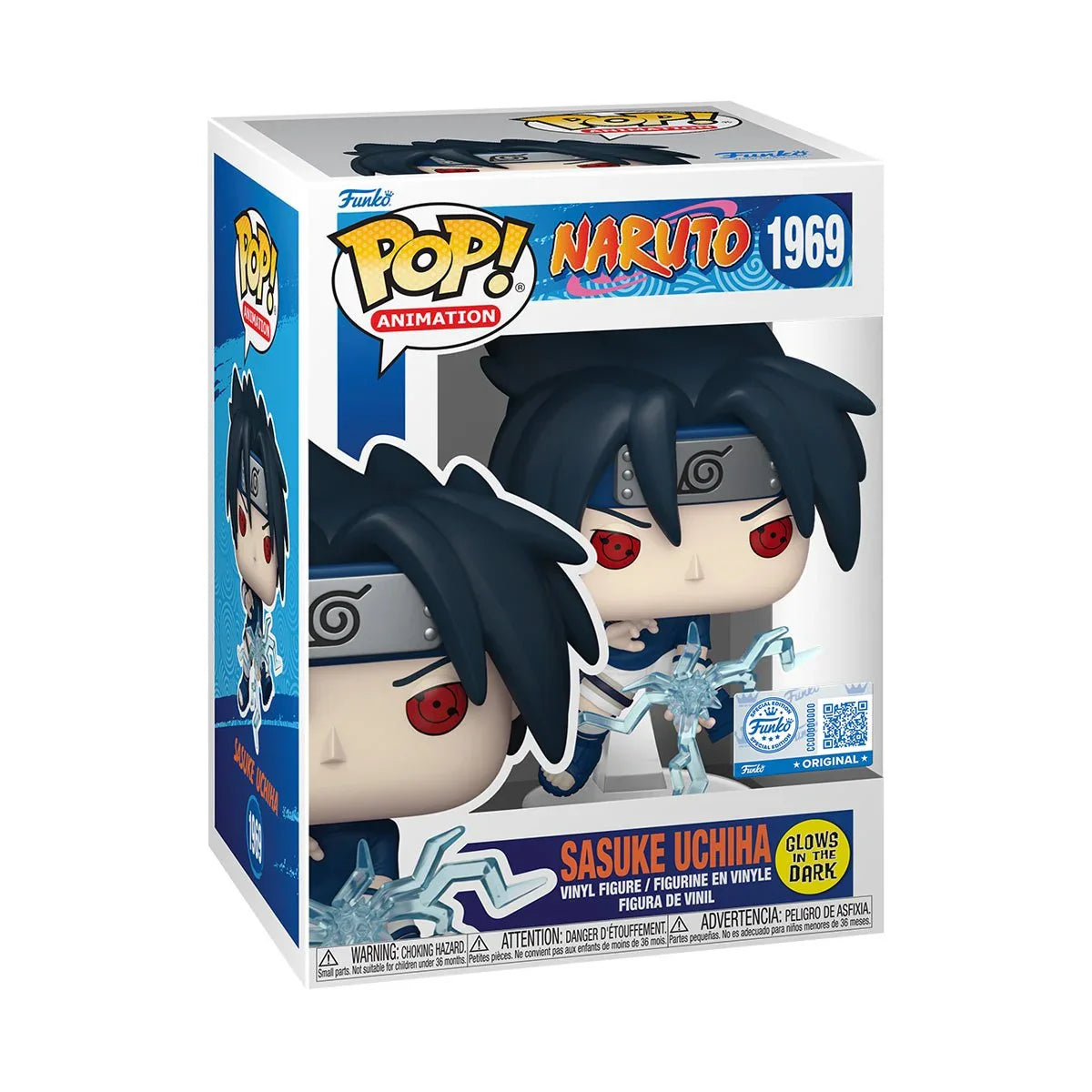 Naruto Sasuke Uchiha (Chidori) Glow-in-the-Dark Funko Pop! Vinyl Figure #1969 - Entertainment Earth Exclusive - Collectors World Toys