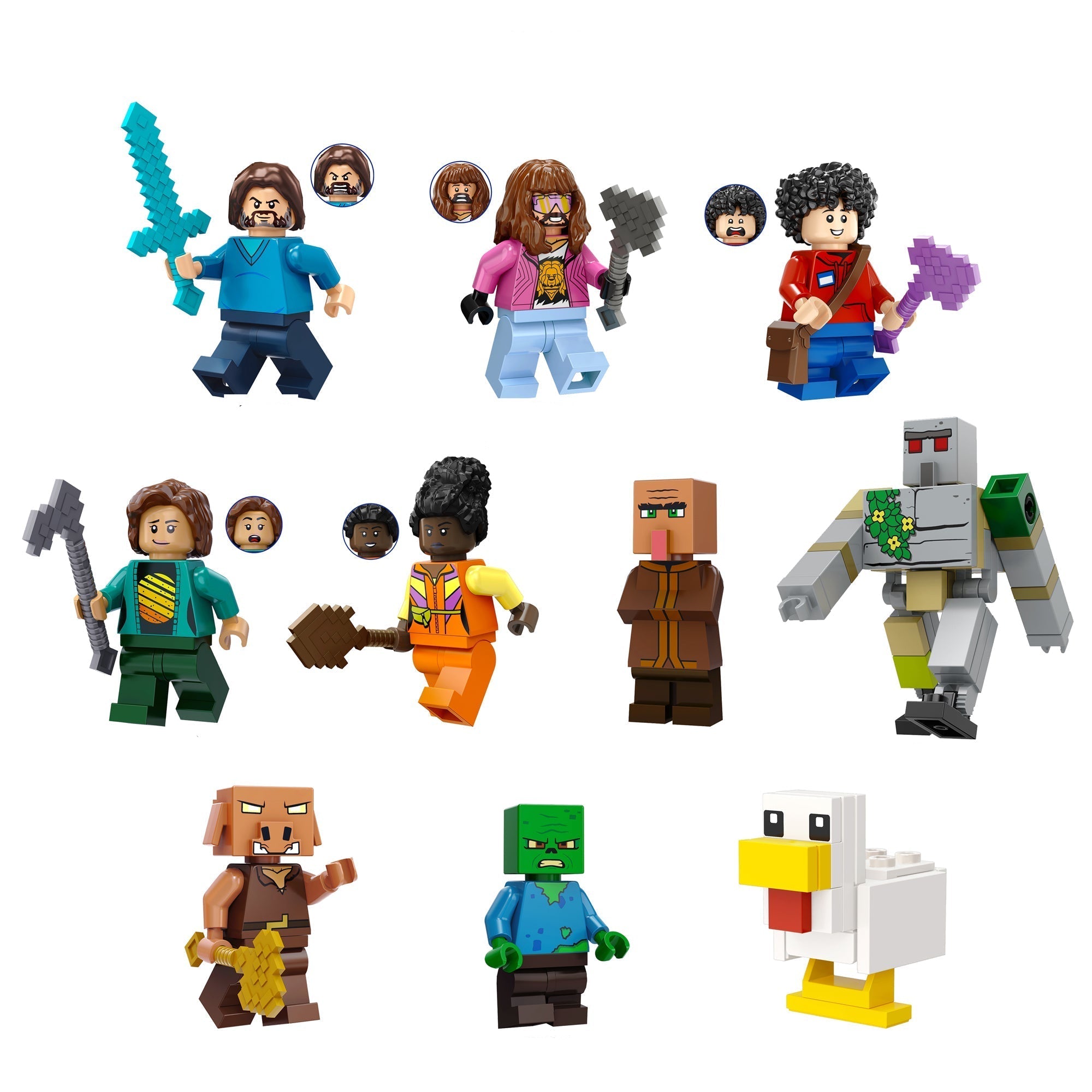Custom Block Builder Minifigure Set of 10 Main image