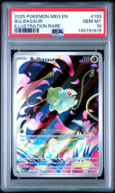 2025 POKEMON MEG EN-MEGA EVOLUTION #133 BULBASAUR ILLUSTRATION RARE PSA GEM MT 10 Main image