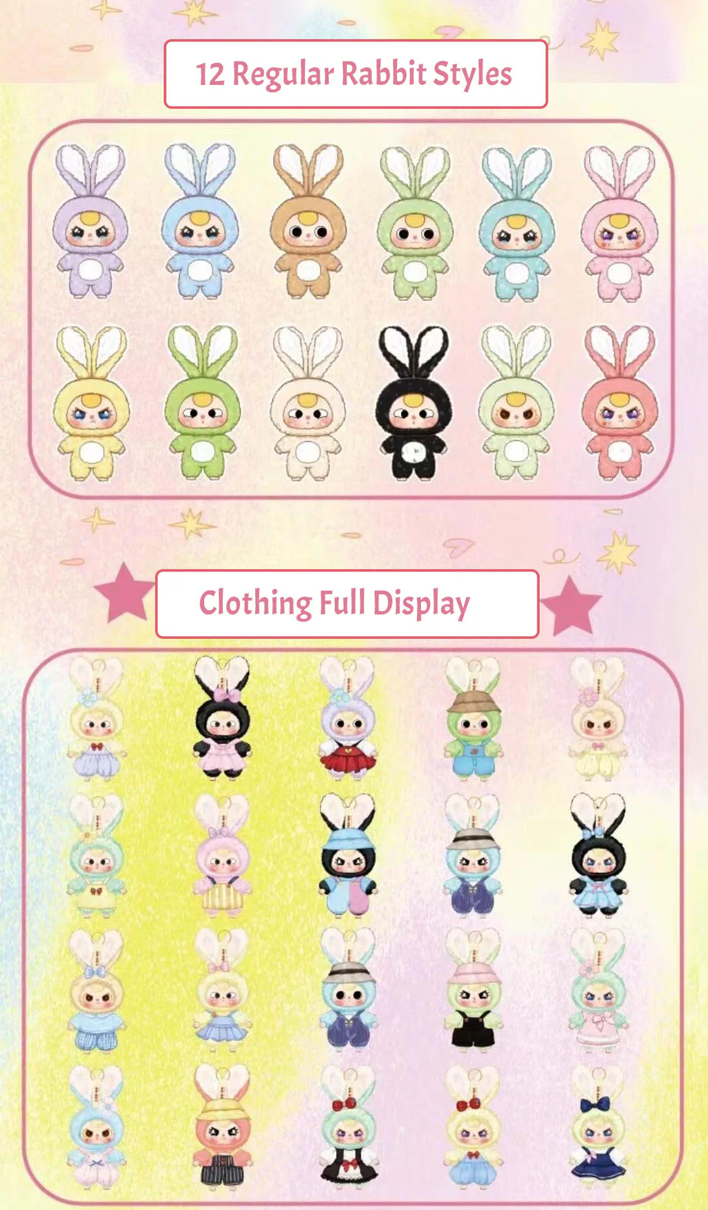 Baby Three -Macaron Rabbit Stuffed Blind Box (1 Blind Box) - Collectors World Toys