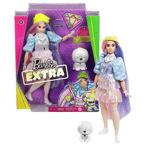Barbie Extra Doll - Select Figure(s) Doll #2 - Shimmery Look with Pet Puppy