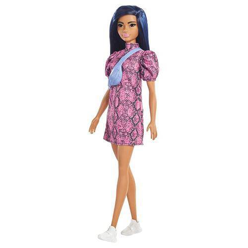 Barbie Fashionista - Select Figure(s) #143 Pink Snake Print Dress & Over Shoulder Bag