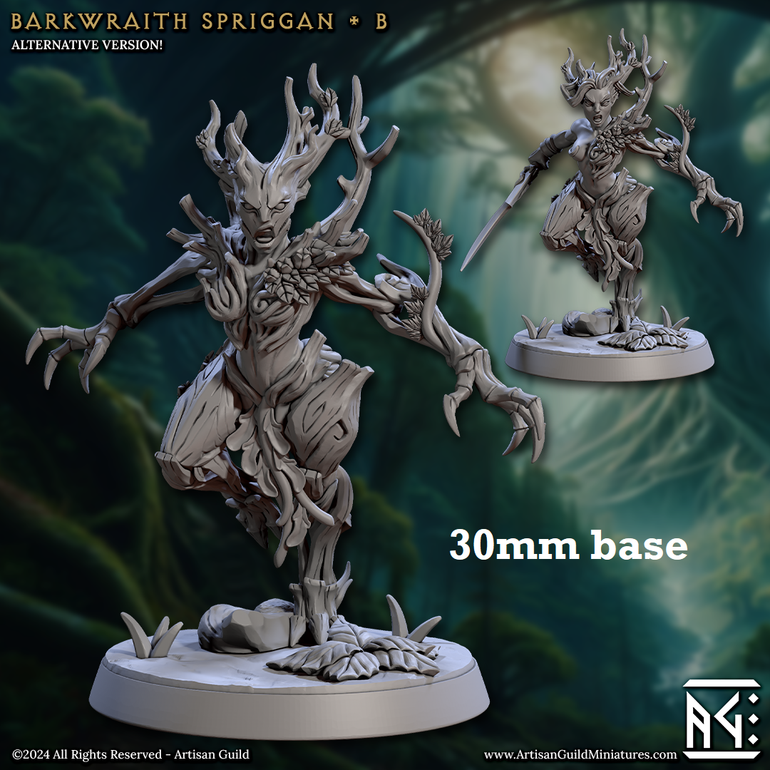Barkwraith Spriggan: Sculpt B (Female Treefolk Warrior) Main image