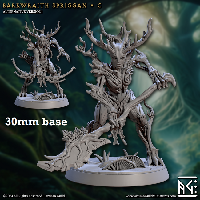 Barkwraith Spriggan: Sculpt C (Female Treefolk Ranger / Warrior) Hover Image