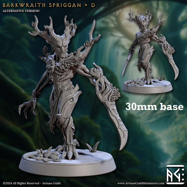 Barkwraith Spriggan: Sculpt D (Male Treefolk Warrior) Hover Image