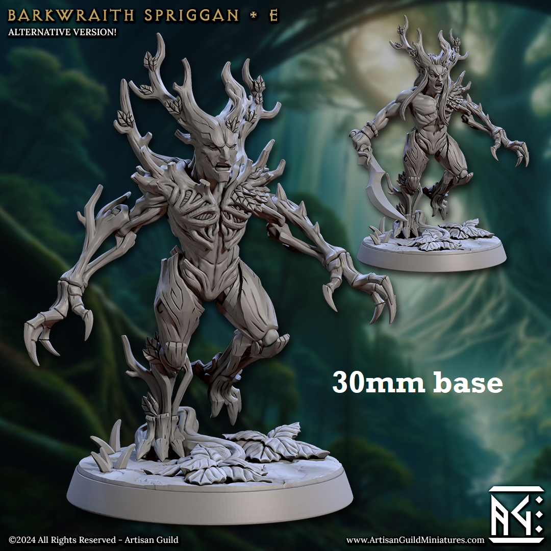 Barkwraith Spriggan: Sculpt E (Male Treefolk Warrior) Main image