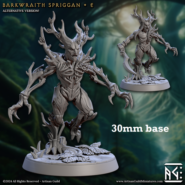 Barkwraith Spriggan: Sculpt E (Male Treefolk Warrior) Hover Image