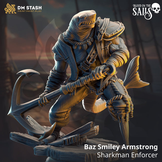 Baz "Smiley" Armstrong, Sharkman Enforcer (Male Sharkfolk Pirate) Main Image