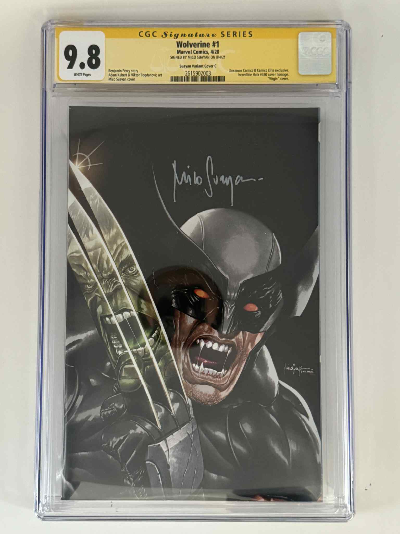 [Signed by Mico Suayan] Wolverine #1 CGC 9.8 Yellow Label Suayan Exclusive Virgin Var Main image