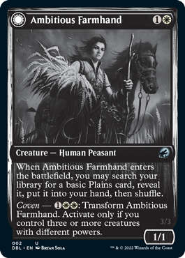 Ambitious Farmhand // Seasoned Cathar (DBL-002) - Innistrad: Double Feature: (Double Faced Transform)