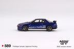 Mini-GT Nissan Skyline GT-R Top Secret VR32 Metallic Blue #589 1:64 MGT00589 - Collectors World Toys