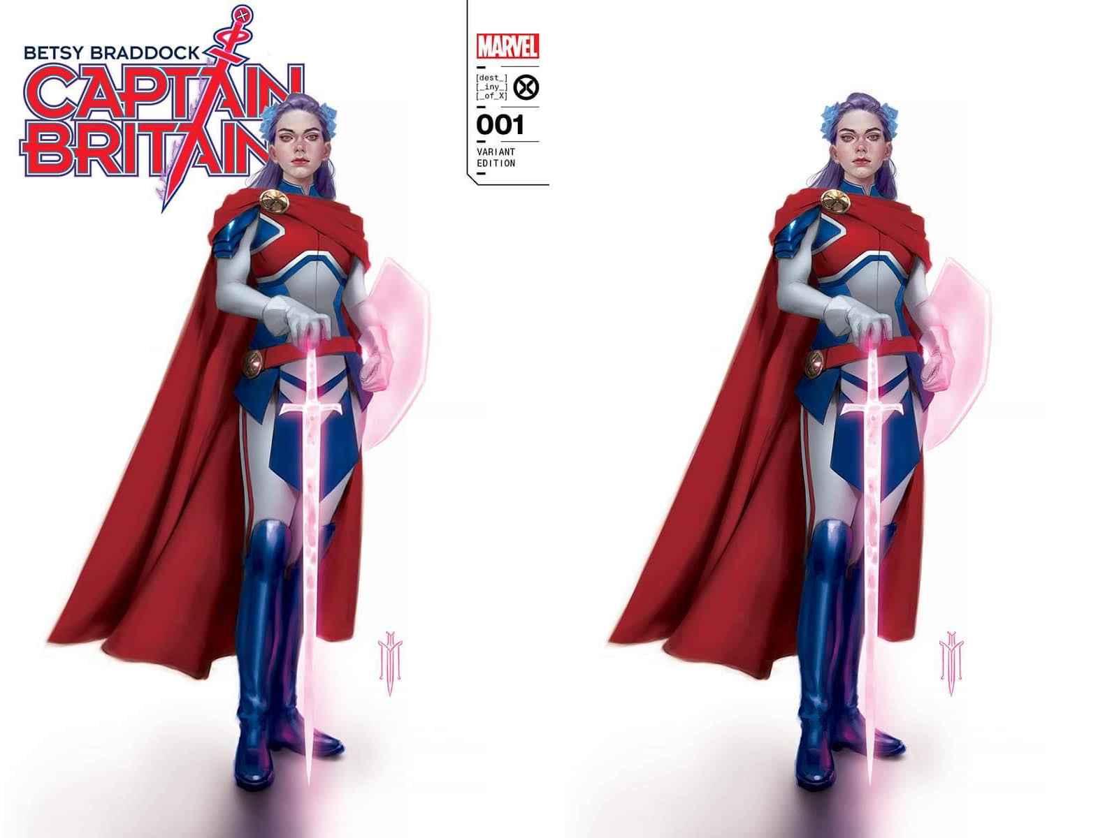 BETSY BRADDOCK: CAPTAIN BRITAIN #1 (MIGUEL MERCADO EXCLUSIVE TRADE/VIRGIN VARIANT SET) Main image