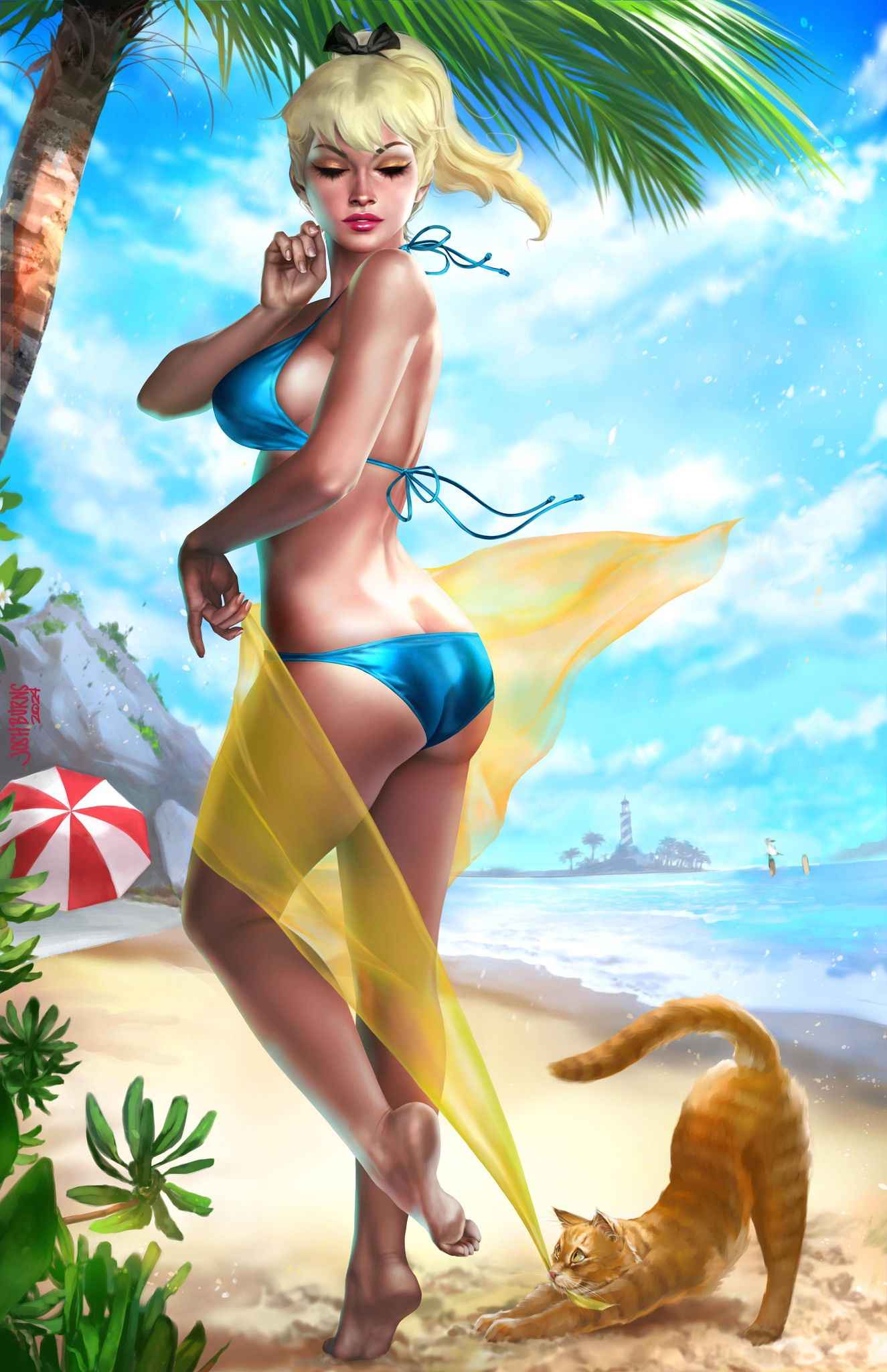 BETTY & VERONICA SUMMER SPECTACULAR #1 (JOSH BURNS EXCLUSIVE BETTY COPPERTONE HOMAGE VIRGIN VARIANT A,B,C SET) ~ ARCHIE