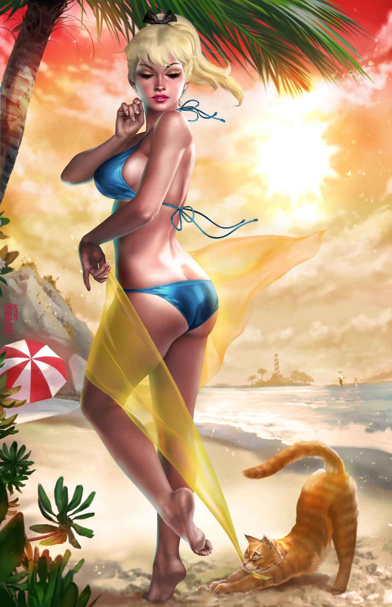 BETTY & VERONICA SUMMER SPECTACULAR #1 (JOSH BURNS EXCLUSIVE BETTY COPPERTONE HOMAGE VIRGIN VARIANT B) ~ ARCHIE Main image