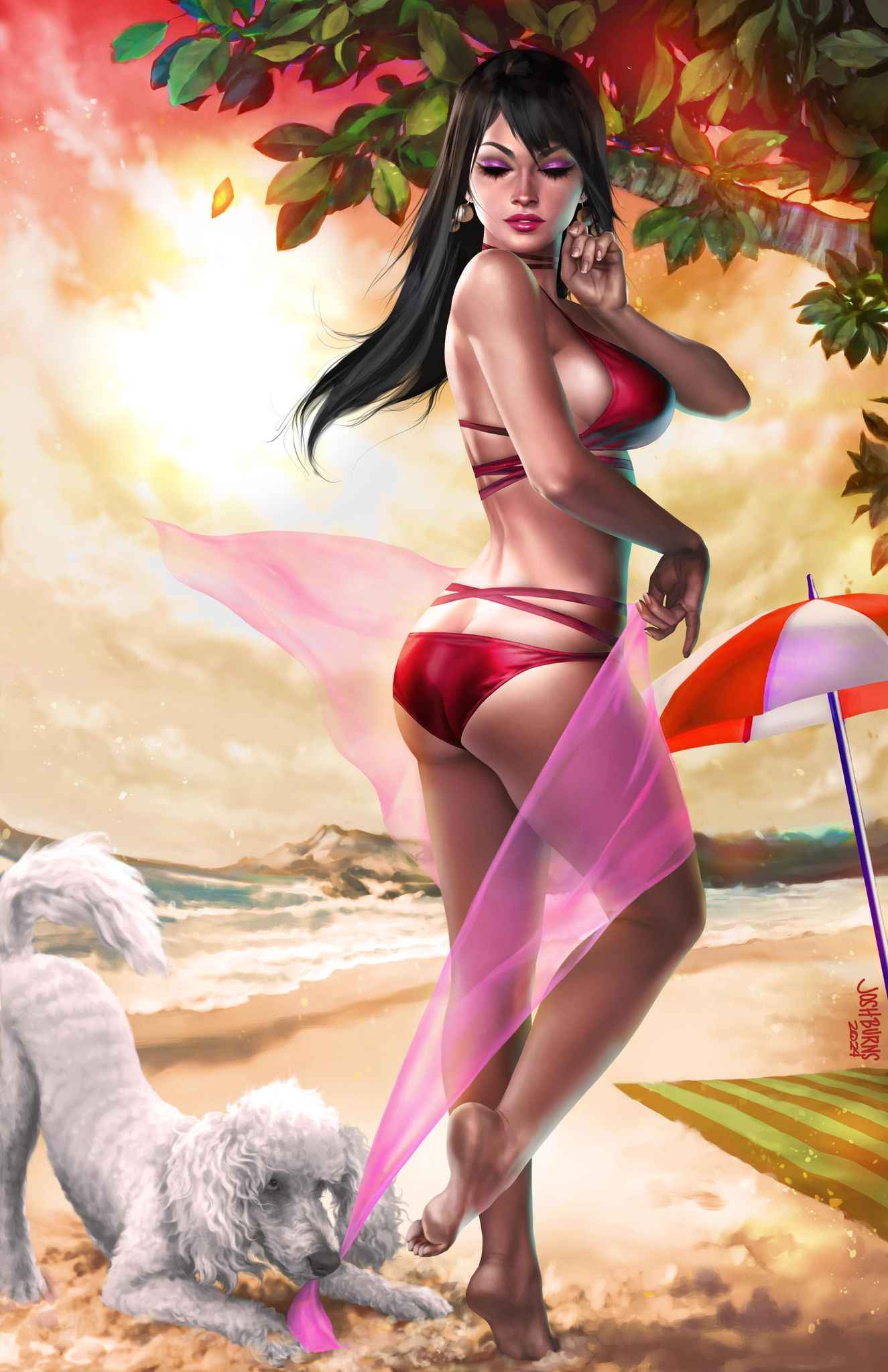 BETTY & VERONICA SUMMER SPECTACULAR #1 (JOSH BURNS EXCLUSIVE VERONICA COPPERTONE HOMAGE VIRGIN VARIANT B) ~ ARCHIE Main image