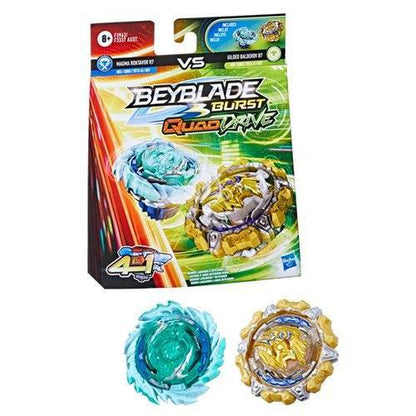 Beyblade Burst Quad Drive Dual Packs - Choose your Beyblade Magma Roktavor R7 vs. Gilded Balderov B7
