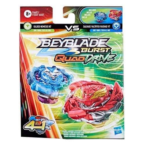 Beyblade Burst Quad Drive Dual Packs - Choose your Beyblade Gilded Nemesis N7 vs. Salvage Valtryek Rashad V7