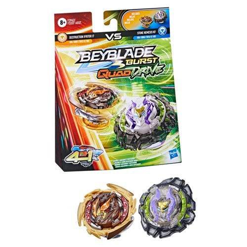 Beyblade Burst Quad Drive Dual Packs - Choose your Beyblade Destruction Ifritor I7 vs. Stone Nemesis N7