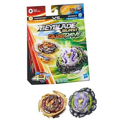 Beyblade Burst Quad Drive Dual Packs - Choose your Beyblade Destruction Ifritor I7 vs. Stone Nemesis N7
