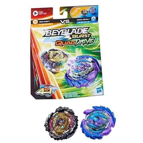 Beyblade Burst Quad Drive Dual Packs - Choose your Beyblade Wrath Fafnir F7 vs. Berserk Linwyrm L7