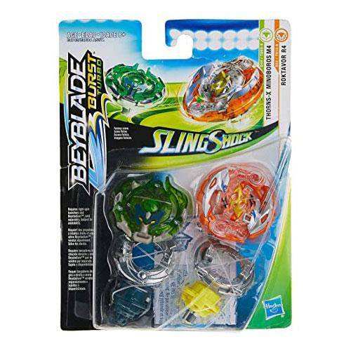 Beyblade Burst Turbo Slingshock Dual Pack - Choose your Beyblade ROKTAVOR R4 AND MINOBOROS M4