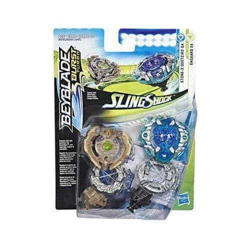 Beyblade Burst Turbo Slingshock Dual Pack - Choose your Beyblade Stone-X Quetziko Q4 & Engaard E4