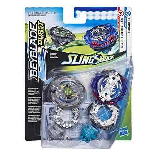 Beyblade Burst Turbo Slingshock Dual Pack - Choose your Beyblade JORMUNTOR J4 & LEOPARD L4
