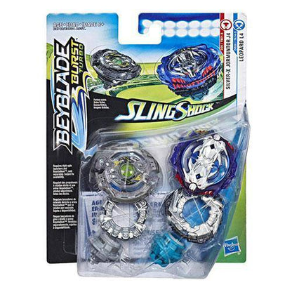 Beyblade Burst Turbo Slingshock Dual Pack - Choose your Beyblade JORMUNTOR J4 & LEOPARD L4