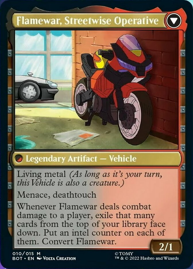 Flamewar, Brash Veteran // Flamewar, Streetwise Operative (BOT-010) - Transformers: (convertdfc)