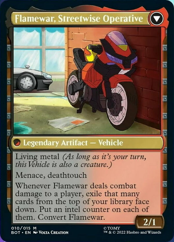 Flamewar, Brash Veteran // Flamewar, Streetwise Operative (BOT-010) - Transformers: (convertdfc)