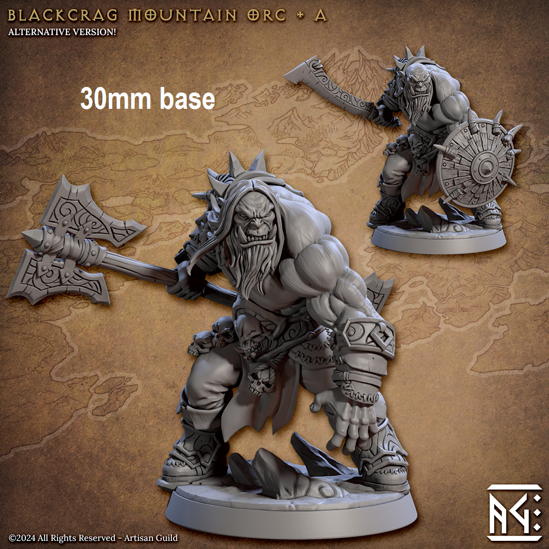 Blackcrag Mountain Orc - Sculpt Option A (Male Orc Barbarian) Main image